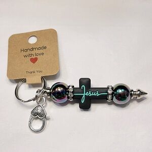 NWT - Beautiful Handmade Jesus Cross Keychain.